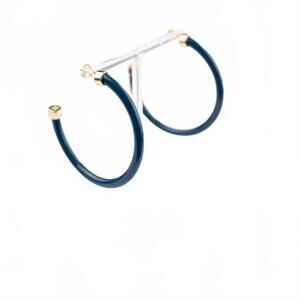 NEW HOO HOOPS women's acrylic hoop earrings in navy